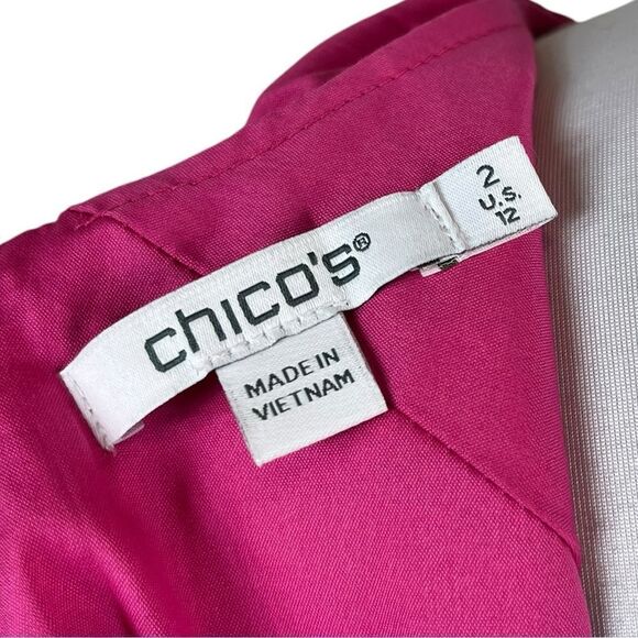 Chico’s Women’s Bahamian Pink Balloon Sleeve Dress, Size 12 (Chico’s 2), NWT - Picture 8 of 12
